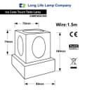 Ambient Glass Ice Cube Touch Dimmable Table Lamp Gold Base with G9 Bulb 
