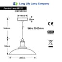Retro Vintage White Ceiling Light Shade Metal Industrial Hanging Pendant Light Black Fitting 