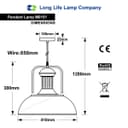 Industrial Old Factory Barn Pendant Light Large Dome Shade Black Metal M0151