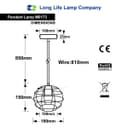 Wire Cage Globe Black Metal Pendant Light M0173
