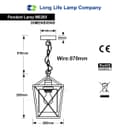 Vintage Antique Brass Lantern Ceiling Pendant Light M0200