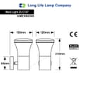 Modern LED Single Outdoor Wall Light Stainless Steel ZLC337 with 5W LED Candle WW