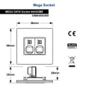 2 Gang Double Ethernet Port Data Socket CAT 5 Wall Plate Black Nickel Polished N443GME