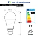 10W B22 LED Smart WiFi Light Bulb Colour Changing Mood Lamp