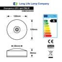 LED Emergency Light Flush Mounted Maintained/Non Maintained EML05