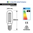 2 Pack LED Cooker Hood Bulb 3w Warm White Brightness Energy Saving E14 Small Screw