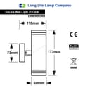 2 x Outdoor Double Wall Lights Stainless Steel GU10 Fitment