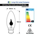 4 x 3w Flicker Flame Candle Light Bulb B22 Bayonet