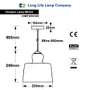 Modern Vintage Grey Smoked Glass Pendant Lamp M0224