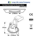 240v Brushed Nickel Bathroom  Fire Rated Downlight IP65 GU10