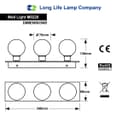 Modern IP44 Opaque 3 Globe Indoor Wall Light M0220