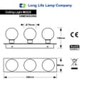 Modern IP44 Opaque 3 Globe Ceiling Light M0220