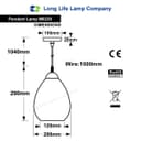Modern Vintage Smoked Teardrop Gold Glass Ceiling Pendant Lamp M0239