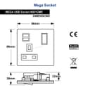 1 Gang USB Switch Socket 13A Twin Port Black Nickel Single Plug Wall Outlet N501GME