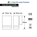Modern Outdoor Single Wall Light ZLC335B