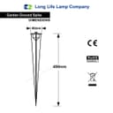 Outdoor Flood Light Spike 450mm Long Aluminum for Ground Mounting