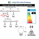 10 Bulb 10M Outdoor LED Festoon String Lights Coloured Bulbs IP64 240v Heavy Duty Highest Quality
