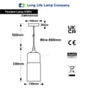 Retro Amber Glass Pendant Hanging Ceiling Light Shade Cylinder Nordic Lamp Holder H3001