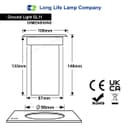 Outdoor Ground Walkover Light Square Stainless Steel Finish IP67 GL11