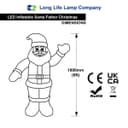 Outdoor Santa Claus Self Inflating with Plug 6ft Father Christmas LED Illuminated