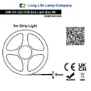 Blue LED Tape Strip Light Continuous COB Illumination 5 Metres 12V