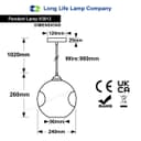 Modern Melting Glass Globe Ceiling Pendant Light Lava Shade Smoked Grey Black Nickel H3013