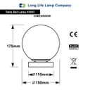 LED Globe Desk Lamp Chrome Base Bedside Ball Table Lamp Warm White H3003