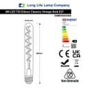 Vintage LED 2W T30 Teardrop Spiral Tube Bulb E27