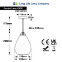 Ceiling Tear Drop Crackled Clear Glass Pendant Lamp Shade Retro Chrome Holder H3030