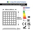 40w LED Panel 600 x 600 Recessed Ceiling Light 6500K 36 Sections Modular Replacement