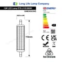 2 x R7S 118mm LED Bulb J118 Halogen Linear Replacement 12w 6000k for Flood Lights