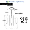 Modern 4 Lamp Lantern Pendant Light Glass Shades Chain Suspended Ceiling Light Chrome H3040 