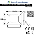 100W LED RGBW Floodlight Colour Changing Remote Control 240v IP65 FL02