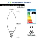 10 PACK 5W Energy Saving C37 LED Candle Light Bulb 3000K E14