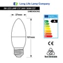 10 PACK 5W Energy Saving C37 LED Candle Light Bulb 3000K E27