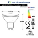 LED 63mm GU10 Warm White 7w Frosted Cover 240v