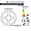 IP65 Water Proof Outdoor & Indoor LED Strip Light Tape Warm White Continuous COB Illumination 5 Metres 12v