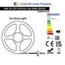 IP65 Water Proof Outdoor & Indoor LED Strip Light Tape Cool White Continuous COB Illumination 5 Metres 12v 