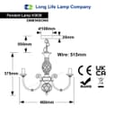 Vintage Ceiling Pendant Light Brushed Chrome Antique Hanging Chandelier Candle Lantern H3039