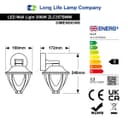 Modern 12W Black LED Outdoor Wall Light Warm White ZLC357BWW Garden Light 