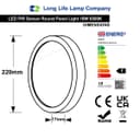 PIR LED Motion Sensor Ceiling Panel Light Round Surface Mount 18w Panel 6500k PIRSMR18WCW