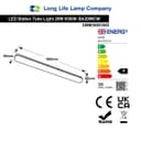 LED Batten Light 2ft Opal Integrated Tube Light Cool White 6500K Ceiling Fitting IP44 BA20WCW