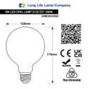8w Decorative LED Opal G125 Globe Light Bulb E27 Edison Screw Warm White