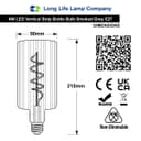 4w LED Glass Vertical Strip Bottle Light Bulb Smoked Grey E27 Coil Filament GREYVSBOTTLE