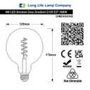 Glass Globe LED Light Bulb Vintage Edison Screw Coil Spiral Filament Grey G125 Gradient E27 GREYG125G