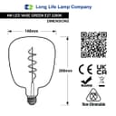 4w LED Decorative Green Vase Light Bulb E27 Glass Body Coil Spiral Filament GREENVASE