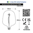 4w LED Glass Decorative Inverted Vase Filament Light Bulb Blue E27 2200K BLUEINVASE