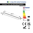 40w LED Batten Light 3ft Opal Integrated Tube Light Cool White 6500K Ceiling Fitting IP44 BA40WCW