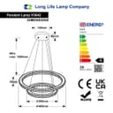 LED Modern Round Ceiling Chandelier Double Ring Warm White H3042