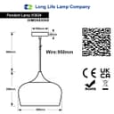 Nordic Modern Black Ceiling Pendant Light Metal Lamp Shade Wood Effect Detail H3024